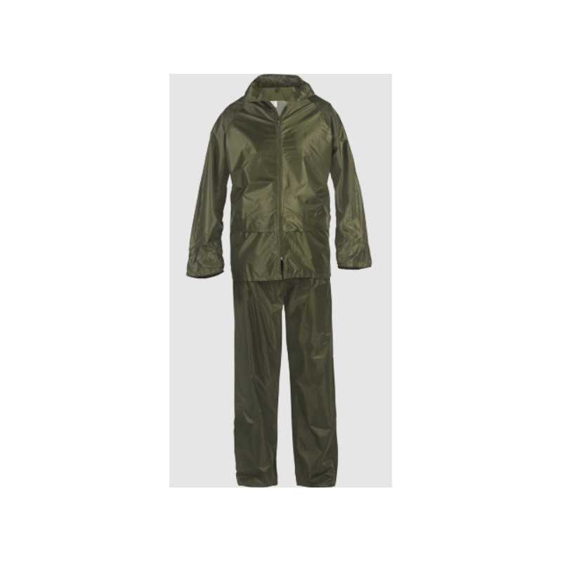 Soft rain set in PVC coated nylon 505 green TM SACOBEL RNG TM