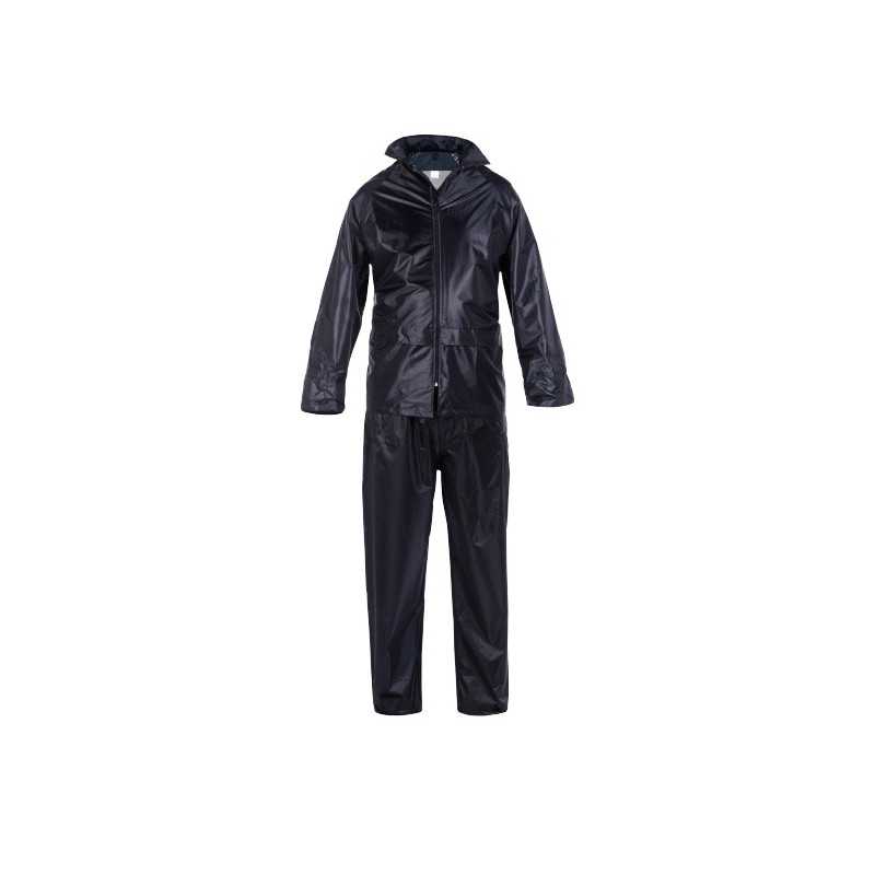 Navy blue double PVC coated jacket and pants rain set T3XL RNDB XXXL