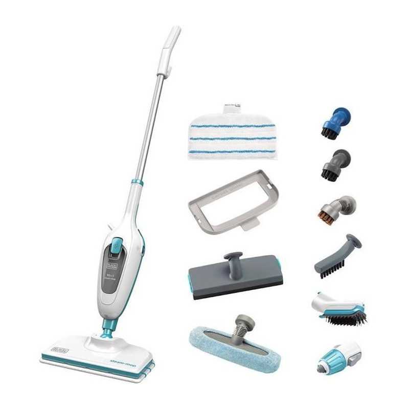 BLACK+DECKER FSMH13E10-QW - Steam Mop With Hand Cleaner - 1300W - 10 Accessories Supplied