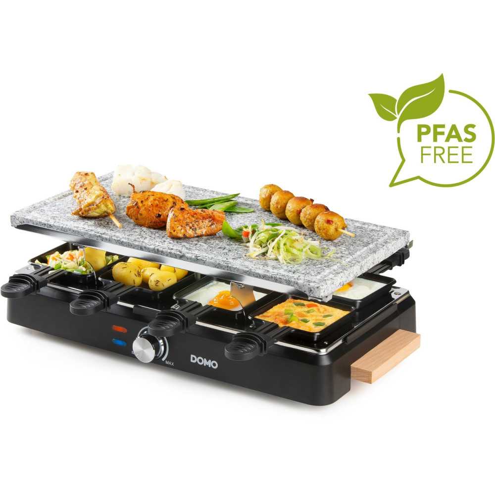 Raclette machine - DOMO - DO9262G - 8 people - Cooking stone - Grill - 1400 W
