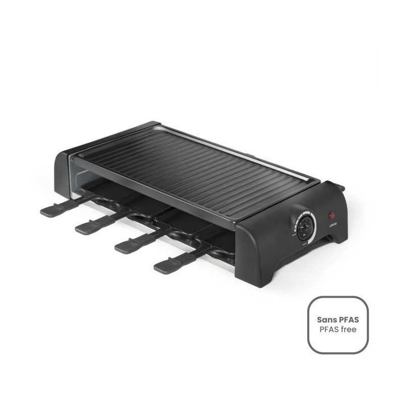 Raclette para 8 personas - LIVOO - DOC312 - 1300W - 8 personas - Bandeja grill antiadherente extraíble - Termostato regulable