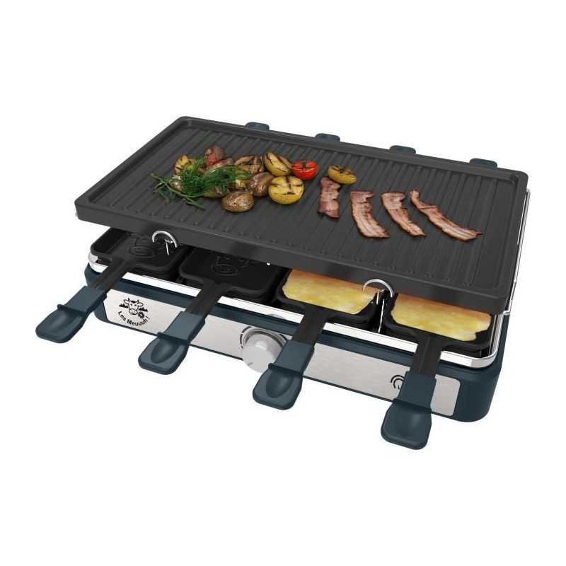 Parrilla raclette rectangular - LITTLE BALANCE - Maxi Grill & Cheese - 1400 W - 8 personas - Diseño Moo / pepper