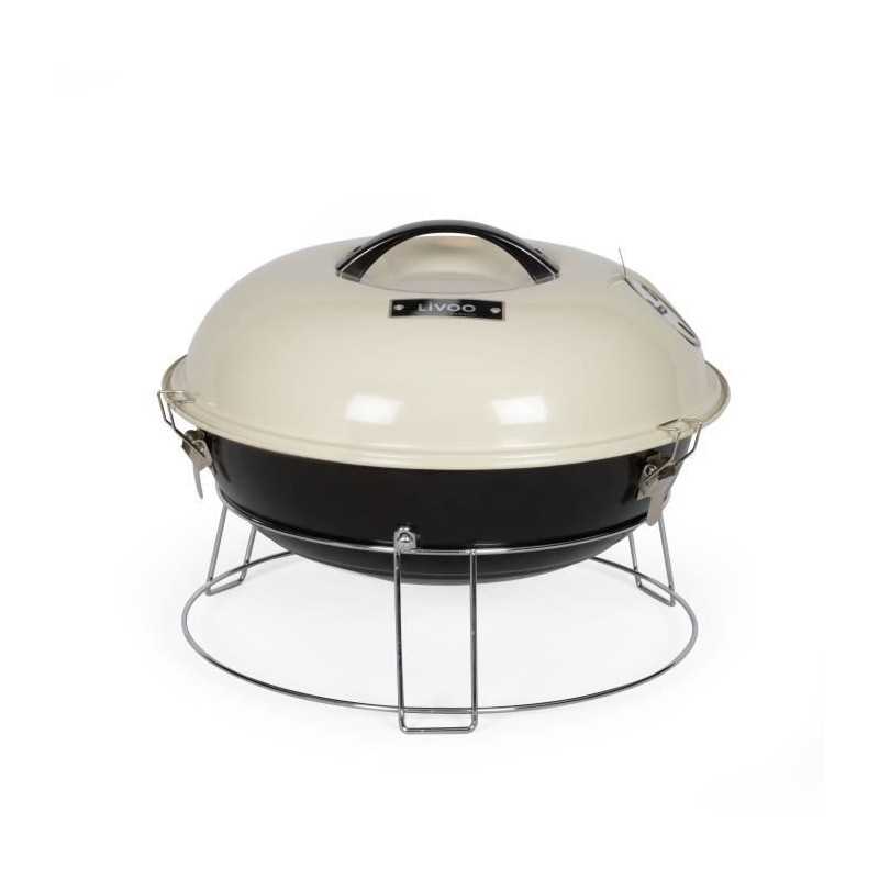 Portable charcoal barbecue - LIVOO - DOC301 - Champagne and black