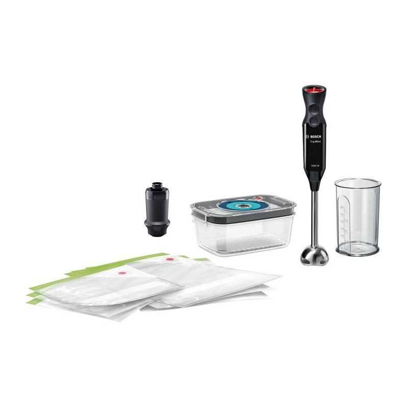 BOSCH ErgoMixx hand blender - 1000 W - Stainless steel foot with 4 sharp blades - 12 speeds + turbo-mixer bowl - Black