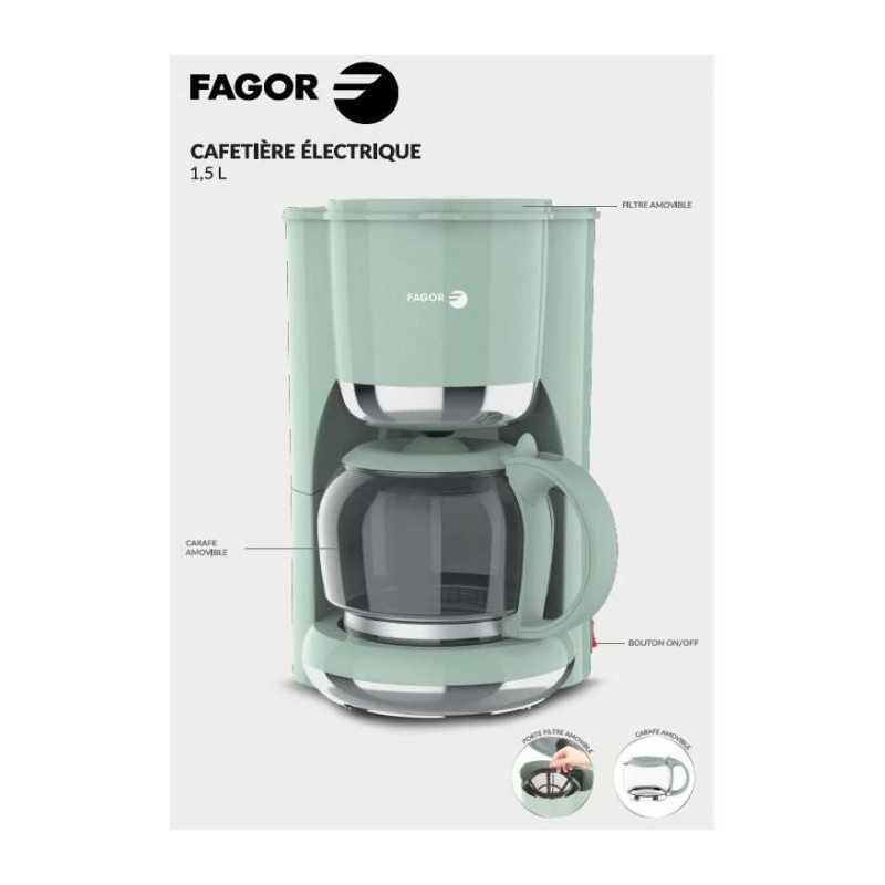 Cafetera de filtro - FAGOR - FG1560 - 1,5L - 12 tazas - Mantener caliente