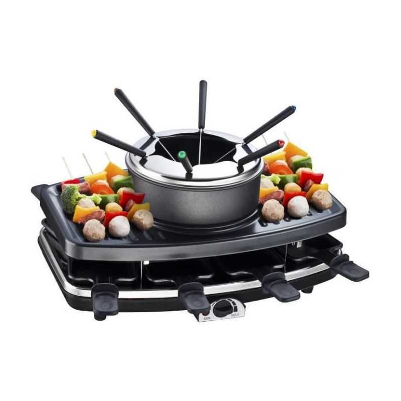CONTINENTAL EDISON FD12881 Set de raclette y fondue para 8 personas - Negro