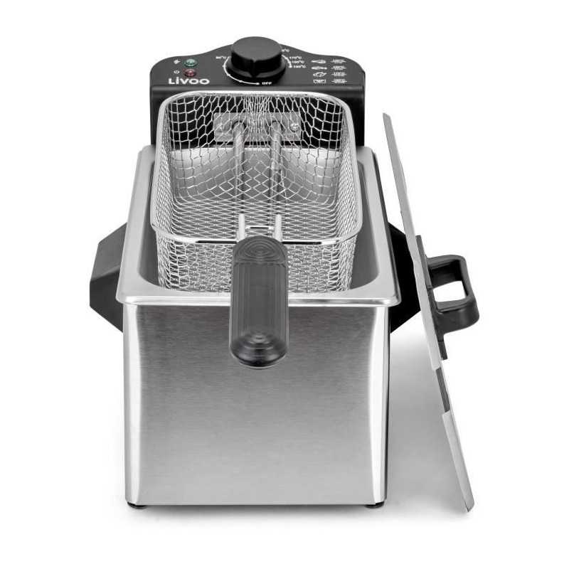 3 L fryer - LIVOO - DOC216 - 2000W - 3L - Removable stainless steel bowl - Removable frying basket - Adjustable thermostat
