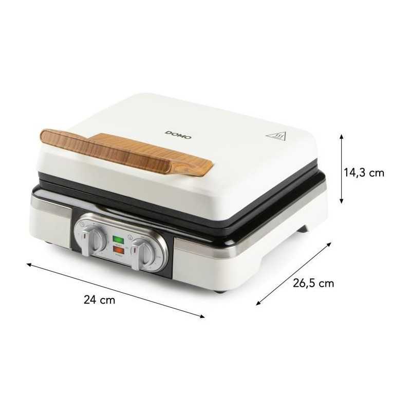Gofrera - DOMO - DO9280W - 1520 W - 2 gofres XL - Blanco