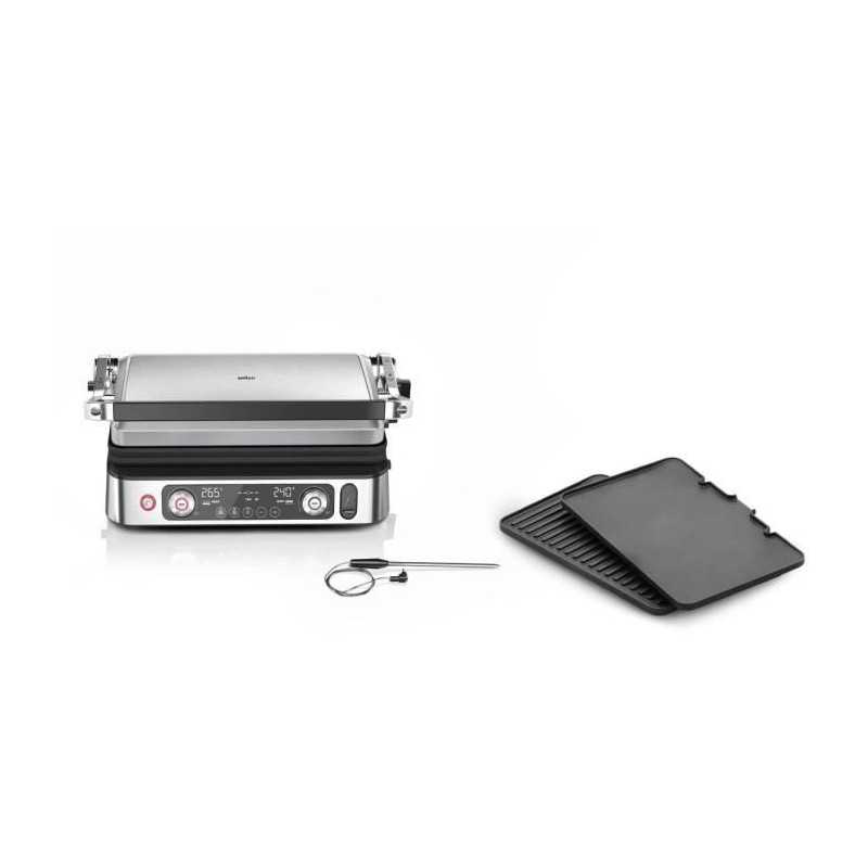 Grill multifunción - BRAUN - Multi Grill 9 Pro - 2200 W - 3 posiciones de calentamiento - Negro / Acero