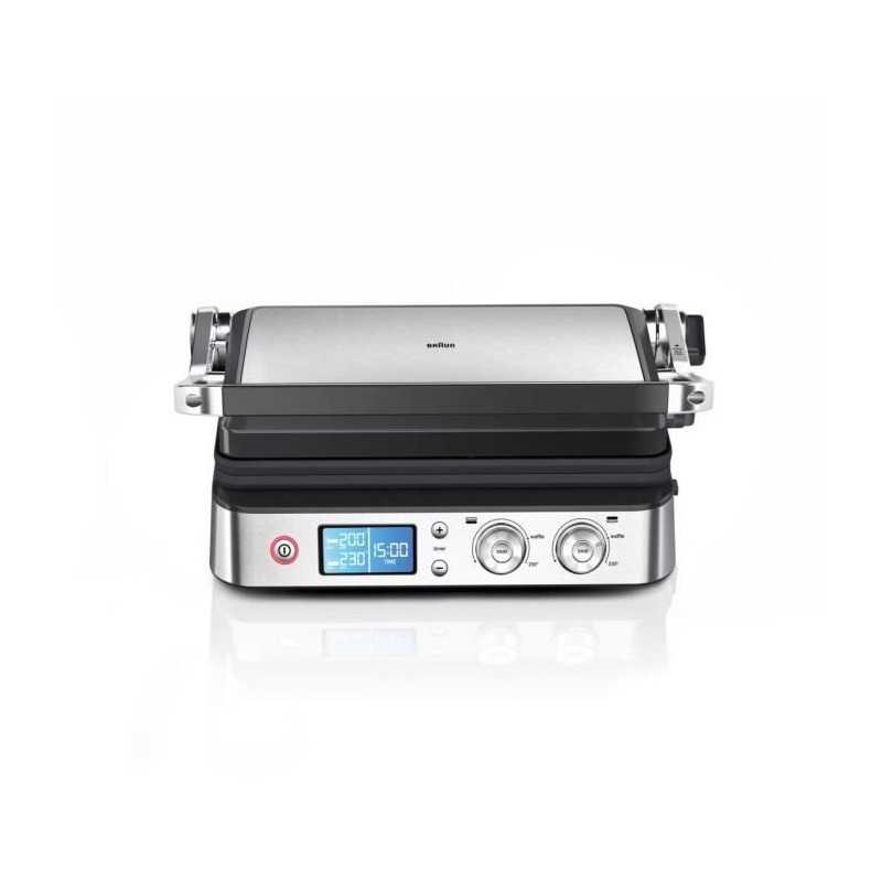 Grill multifunción - BRAUN - Multi Pro 9 - 2000 W - 3 posiciones de calentamiento - Negro / Acero