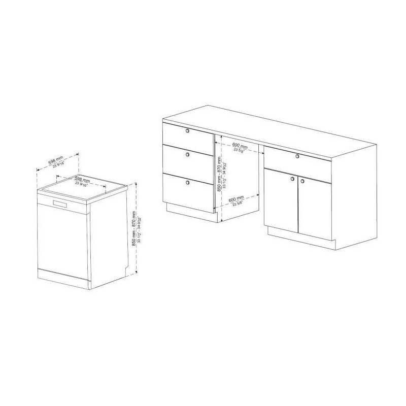 Lavavajillas de libre instalación OCEANIC OCEALV1247B - 12 cubiertos - 47 dB negro