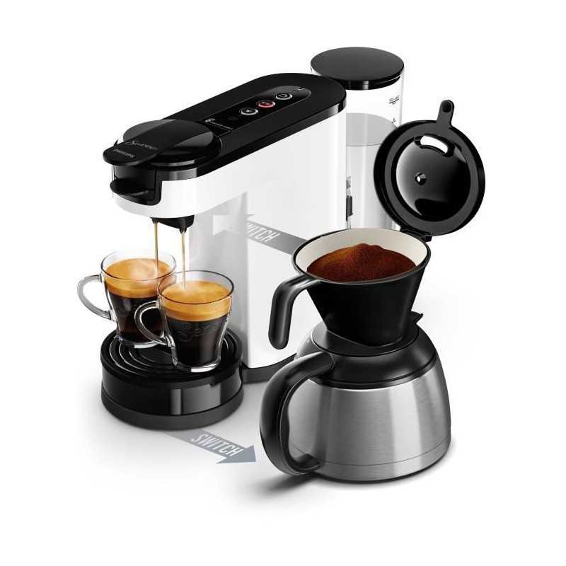2 in 1 SENSEO Switch Philips HD6592/05 coffee machine, 2 in 1 with filter and pod, Insulated jug, Crema plus