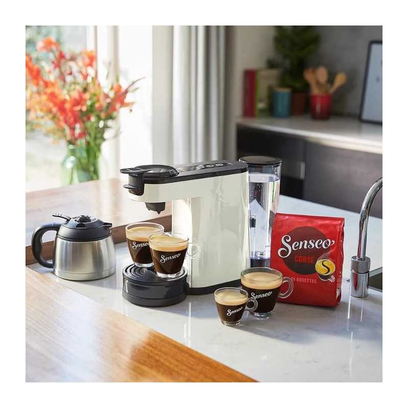 Cafetera 2 en 1 SENSEO Switch Philips HD6592/05, 2 en 1 con filtro y monodosis, Jarra isotérmica, Crema plus