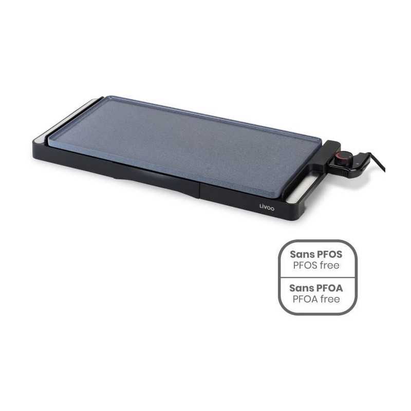 Plancha de cerámica - LIVOO - DOC320 - 2200W - Placa extraíble de hierro fundido - Termostato regulable