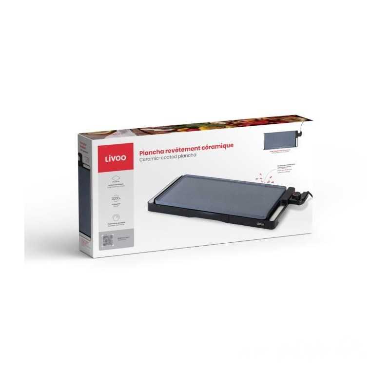 Plancha de cerámica - LIVOO - DOC320 - 2200W - Placa extraíble de hierro fundido - Termostato regulable