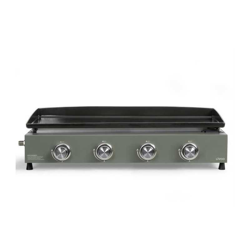 Plancha de gas - LIVOO - DOC325 - 4 fuegos - Verde / Negro