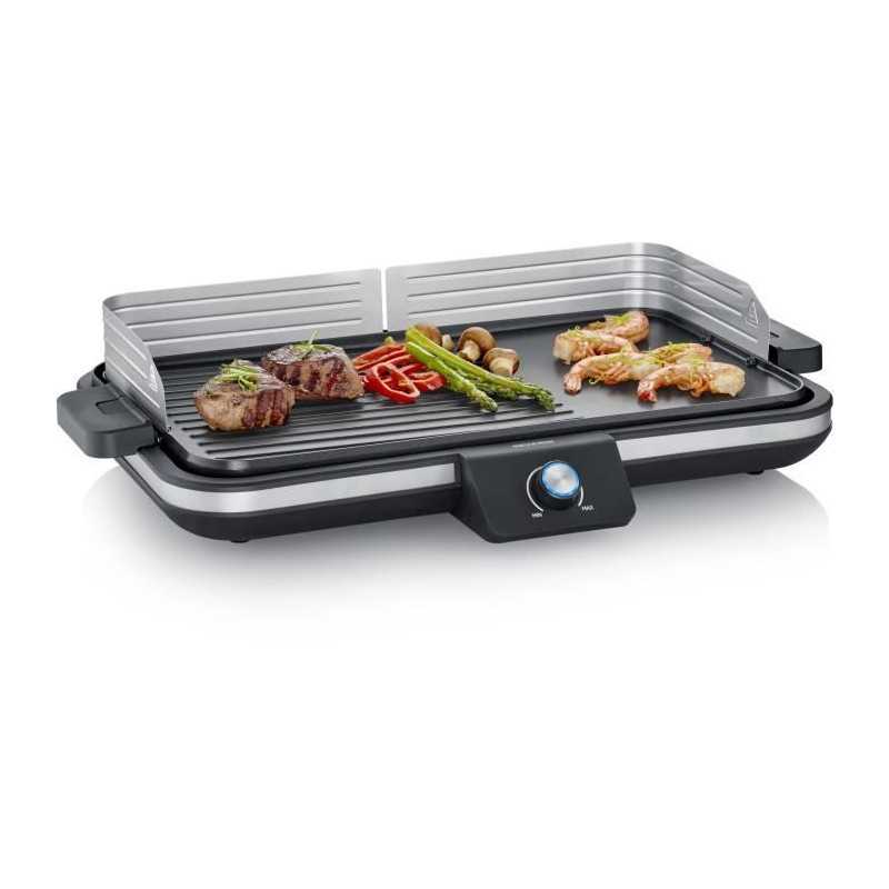 Plancha regulable hasta 230°C - SEVERIN PG8564 - Placa antiadherente extraíble - Parrilla eléctrica con recogegrasas