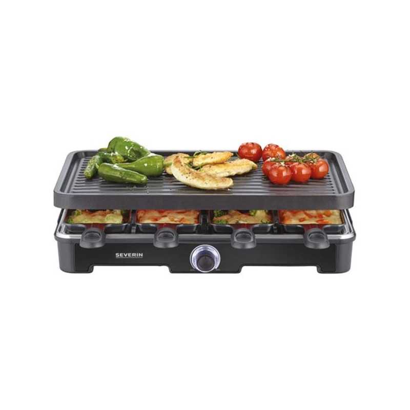 GRILL RACLETTE 1400W TH° 8 PERSONAS REVESTIMIENTO CERÁMICO SEVERIN - 9670
