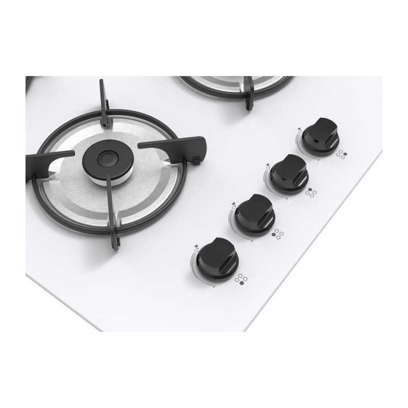 CONTINENTAL EDISON 4-burner table - White glass gas