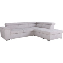 Reversible convertible corner sofa - 5 places - DAYTONA - Beige fabric - Box - 260 x 216 x 94 cm