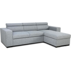 Reversible convertible corner sofa with chest - 4 people - VICOMTE - Gray fabric - 237 x 76/88 x 167 cm