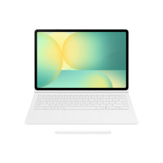 Tablet Accessories Samsung Book Cover Keyboard with Touch Pad, removable keyboard with Galaxy AI button White color for Gala